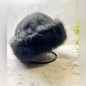 New Cozy Luxe Winter Gray Faux Fur Bucket Style Hat - Adult Size